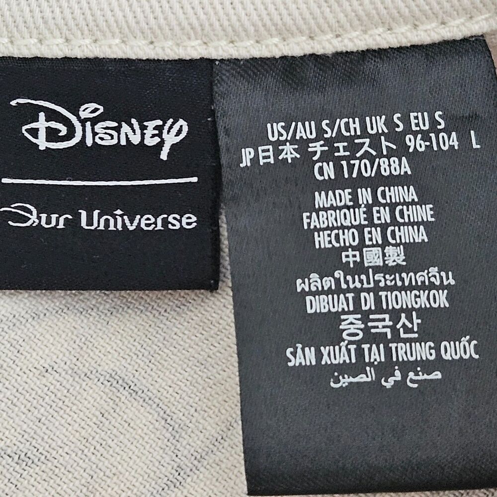 Disney Our Universe Denim Jacket Sz S All Over Print Comic Mickey Minnie Mouse - Picture 4 of 16